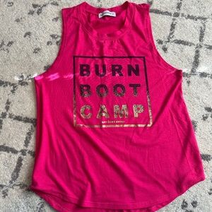 Burn Boot Camp Tank Medium Pink Gold Black